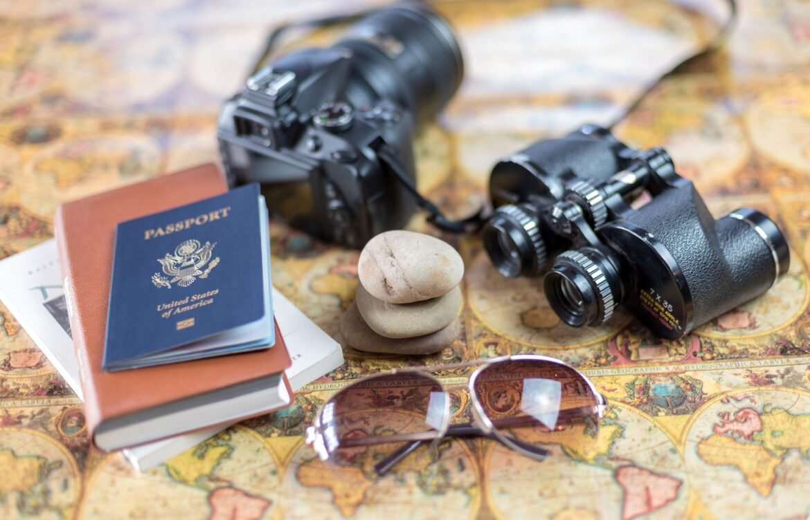 Travel adventure flat lay